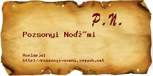 Pozsonyi Noémi névjegykártya